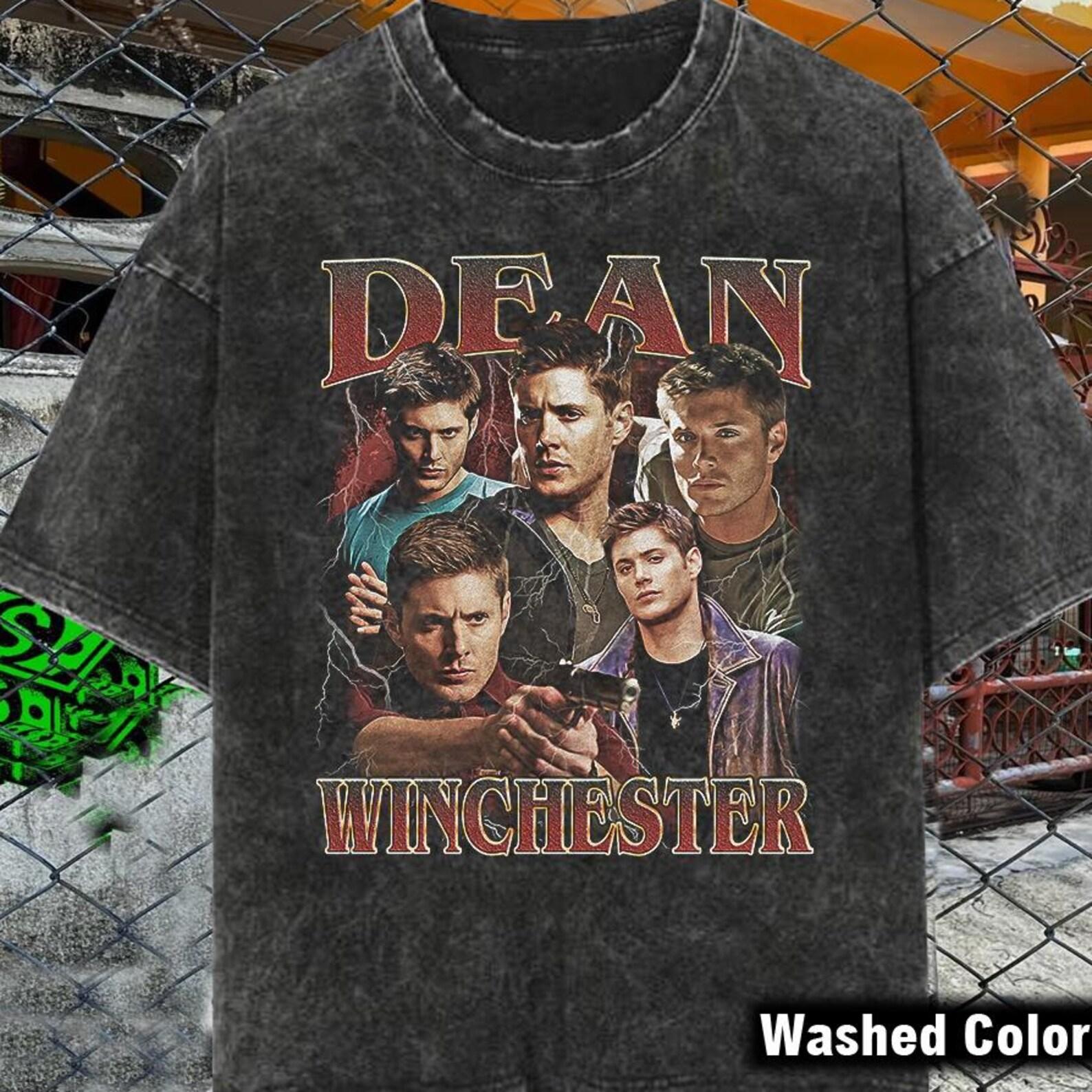 Dean Winchester Graphic Tee: Acid Wash 90s Vintage Supernatural Shirt S