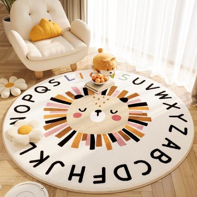 Runde Kinderteppiche für Schlafzimmer Flauschig Weich Garderobe Bodenmatte Dickes Plüsch Arbeitszimmer Teppich Niedliche Cartoon Wohnzimmer Dekoration Teppich