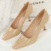 Women 7.5 cm Heels Patent leather Women Pumps Square head Kitten heels Stiletto Elegant banquet shoes Sexy party shoes