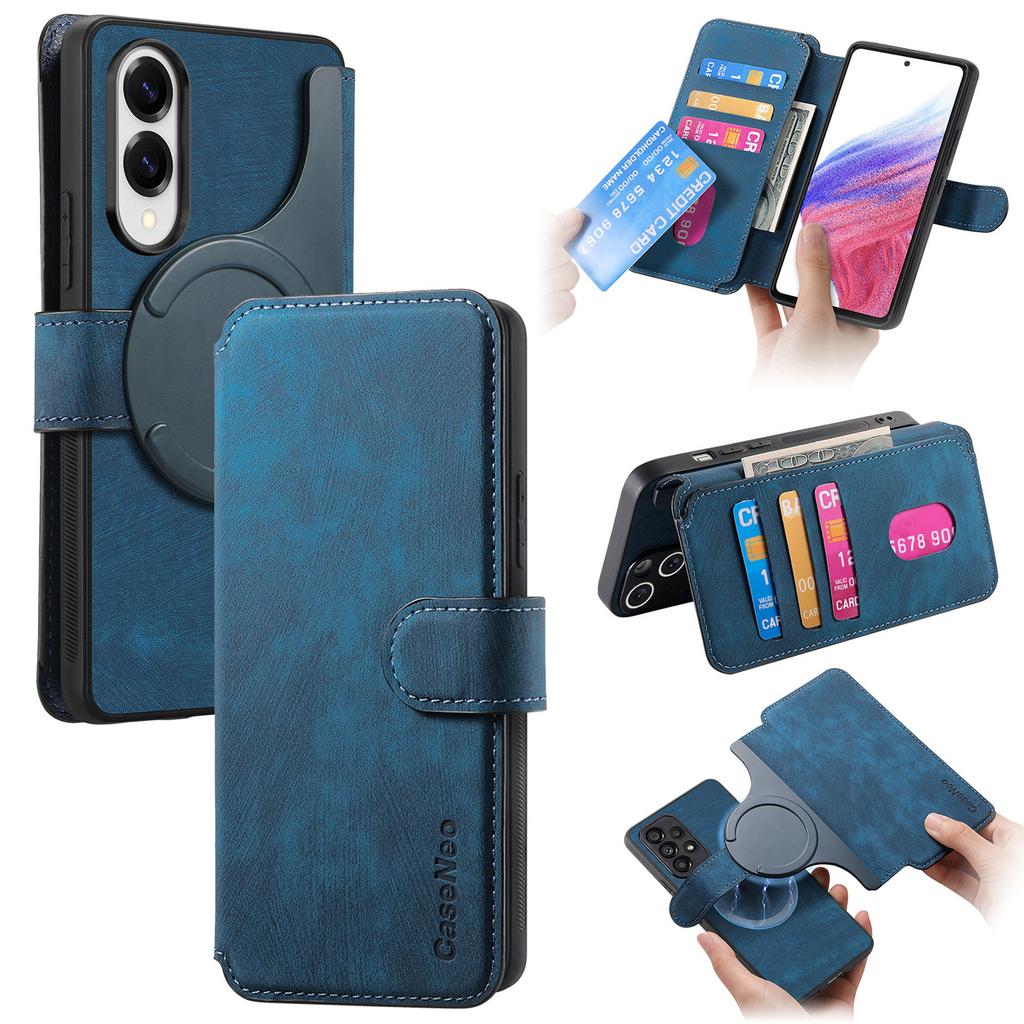 For Samsung Galaxy S25 Edge Magnetic Case CASENEO Detachable Leather Phone Wallet Cover