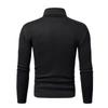 Men's High Neck Fleece Sweatshirt - Solid Color Autumn/Winter Pullover Base Layer T-shirt