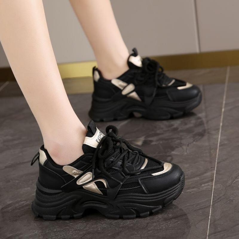 Spring new thin thick-soled muffin dad shoes retro fried street color matching sports and leisure shoes