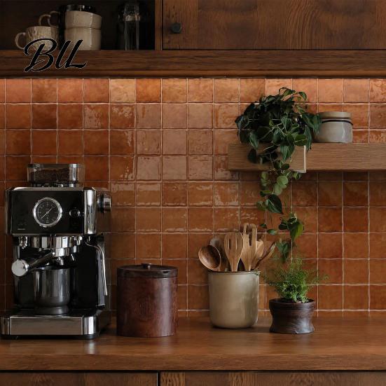 Bathroom Wall Protection Film Square Checkered Tiles Stickers, Self Adhesive Retro PET Panels, Removable DIY Home Decor Wallpaper Easy Peel And Stick
