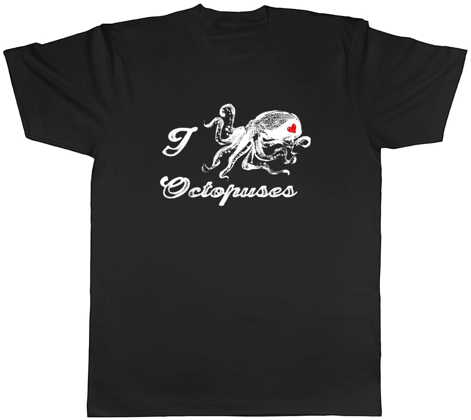I Love Octopuses Sea Creature Mens T-Shirt Tee Gift Top M