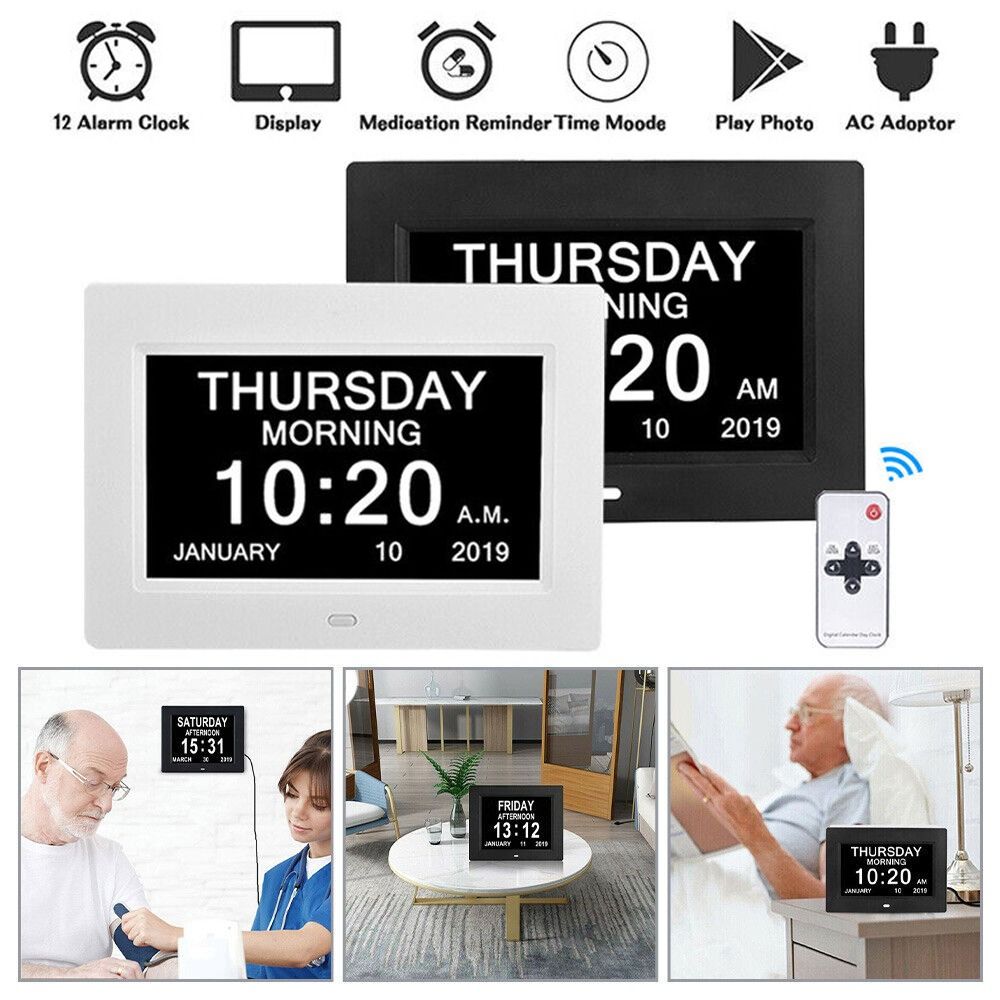 Wall Decoration Desk Large Screen Display Digital Calendar Time Reminder Alarm Clock LED Clocks