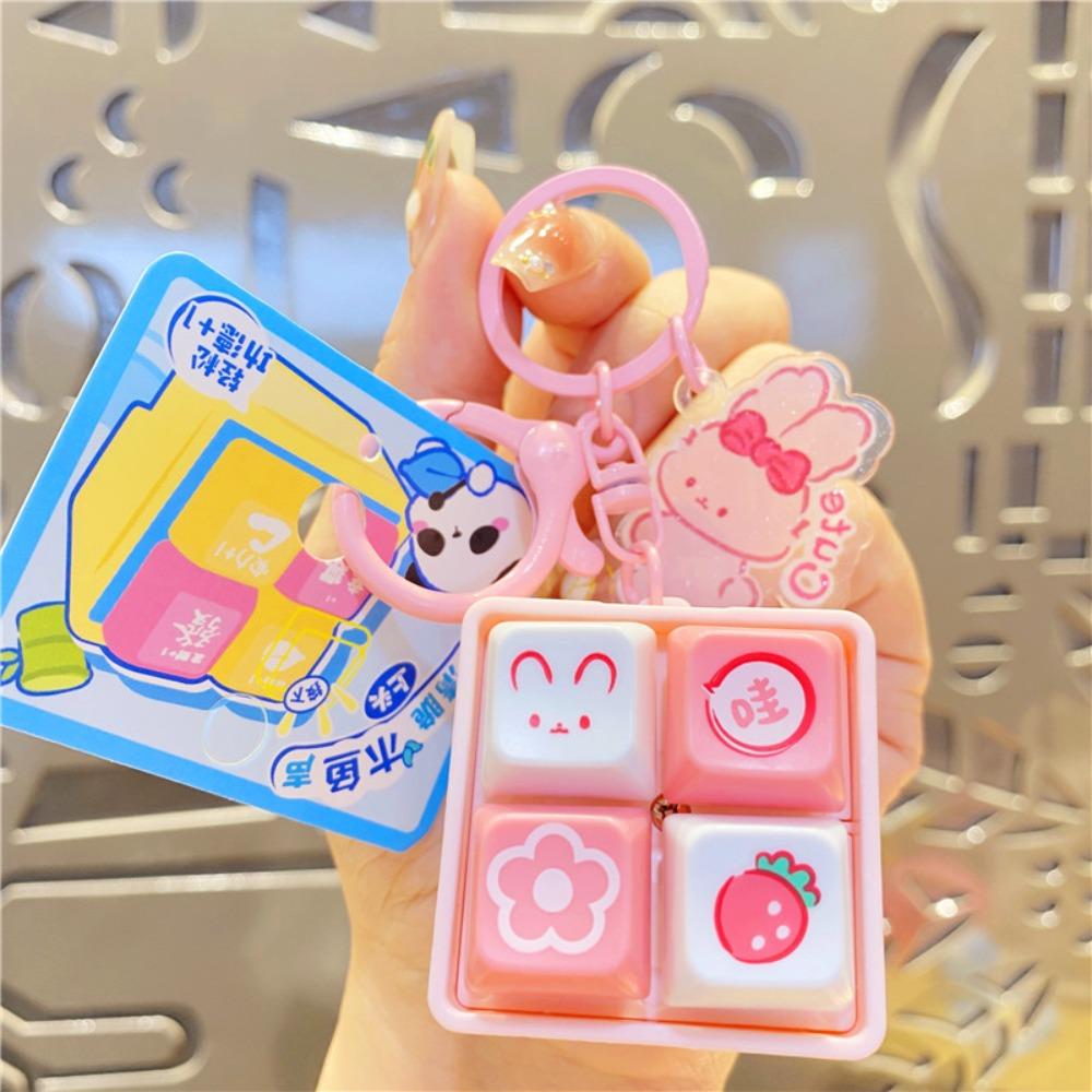 Elektronická mechanická klávesnice Klíčenka Zvířecí Tlačítko na konečku prstu Kroužek na klíče Děti