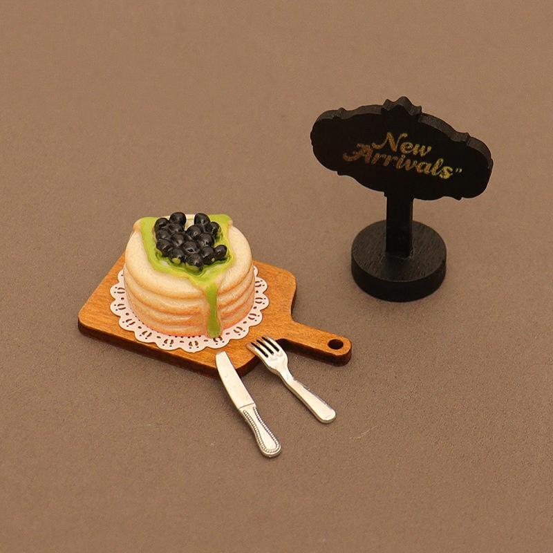 

6 шт./набор Милая миниатюрная еда Игрушка Кукольный домик Мини Пирожное Подставка Бумажный поднос Модель Нож и вилка Для кукольных кухонных аксессуаров as the picture