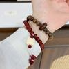 Qi Sili Shaking Shadow Four-Pack Chicken Wings Wood Glazed Beads Double Circle Niche Fashion Bracelet New