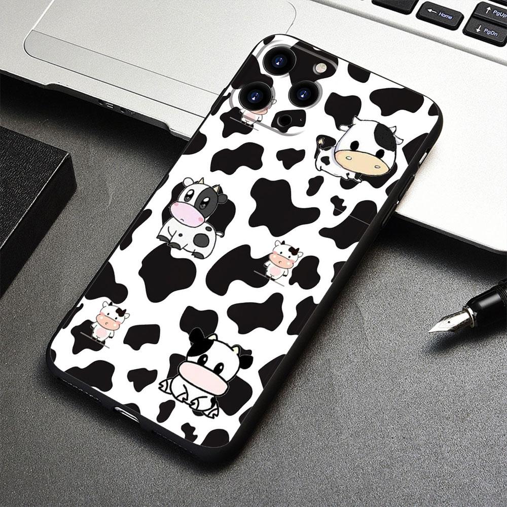 Dla Apple iPhone 7 13 Pro Max 14 XR X 8 Plus 12 XS 11 5 6S 5S 6 SE Mini SE2022 Fundas Śliczne etui w krowy Pancerne