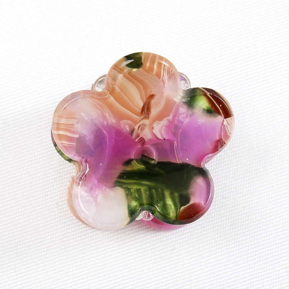 4 Pcs Mini Size Acetate Hair Clips PVC Flower Hairpin Cute Geometric Hair Claw For Girls