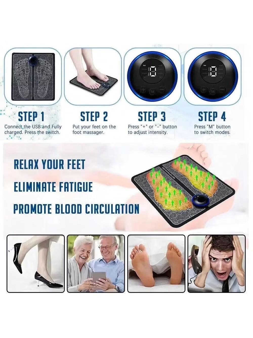 

Массажер для ног Машина для терапии ног EMS Массажная подушка для ног Пульсовый Полностью автоматический Прибор для прессования меридианов стоп слоновая кость