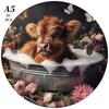 Non-Toxic Beautiful Highland Cow Animal Wooden Puzzle For Adults Children Wood Jigsaw Crafts Shaped Birthday Gift Toys Puzzle