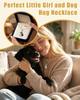 DAFNE Girl and Dog Hug Necklace Pet Theme Pendant Gift for Daughter Girlfriend Friend Black