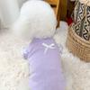 Dog Cotton Vest Lace Ruffle Cap Sleeve Pullover Puppy Clothes Soft Breathable Summer Pet T Shirt with Bow for Small Medium Dogs Cats