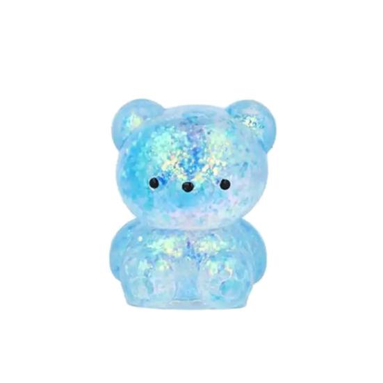 Mini Glitter Bear Squeeze Toy Stress Relief Clear Bear Stress Sugar Ball Sensory Toy Soft Slow Rising Decompression Fidget Toy