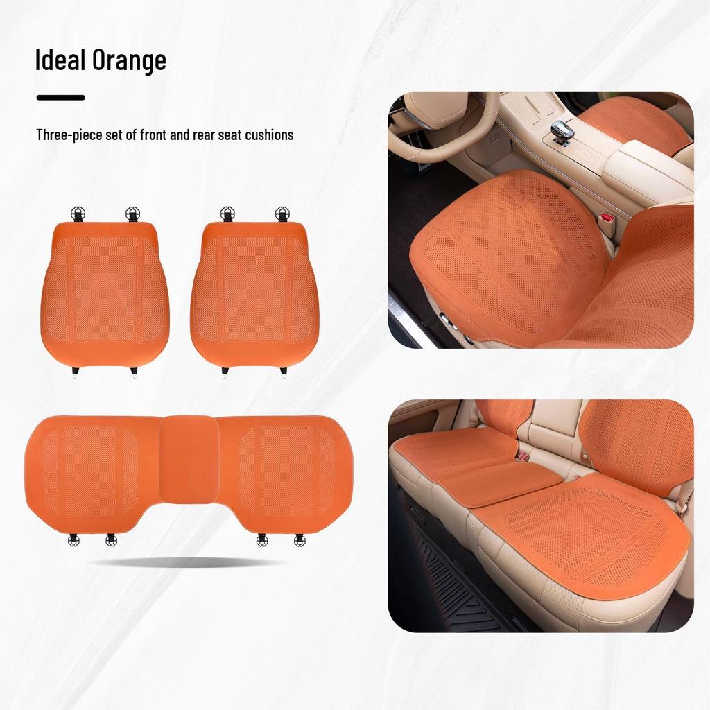 Denza Four Seasons Breathable Car Seat Cushion - Comfortable, Thin Plush, Single-Piece Cover