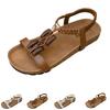 Women Flat Sandals Summer Casual Bohemian Style Elastic Backstrap Beach Shoes Lightweight Comfortable Walking Footwear