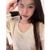 2025 Ny Slim Fit Rundhalsad Ren Bomulls T-shirt - Dam Hot Girl Hong Kong Stil