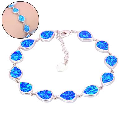 Unisex Fashion Water Drop Opal Bracelet Hand Chain Party Jewelry Accessory Gift