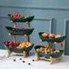 1Pcs Snack Storage Candy Plate Household Dim Sum Plate Fruit Plate Fruit Tray Bamboo Shelf Dried Fruit Tray Creative Living Room