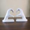 Creative Resin Heart-shaped Gesture Sculpture Desktop Non-slip Bookend Home Office Shelf Book Ends Stand Holder Decorative