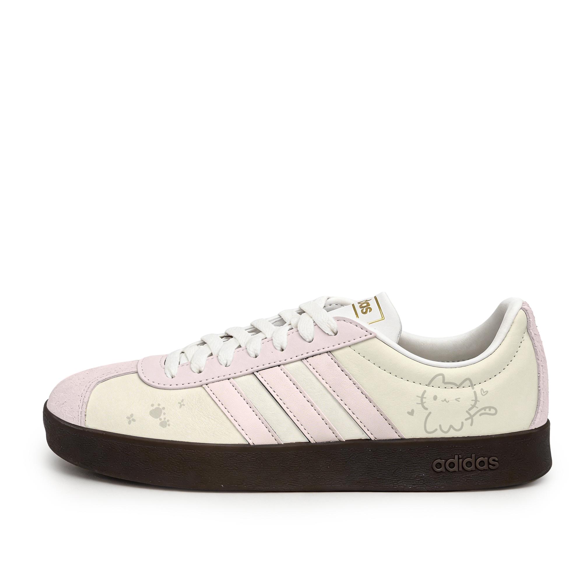 

Adidas Vl Court Classic Synthetic Leather, Split Cow Leather Abrasion Resistant Lightweight Low top Skateboard Shoes JQ2470(Team661-) 35⅔