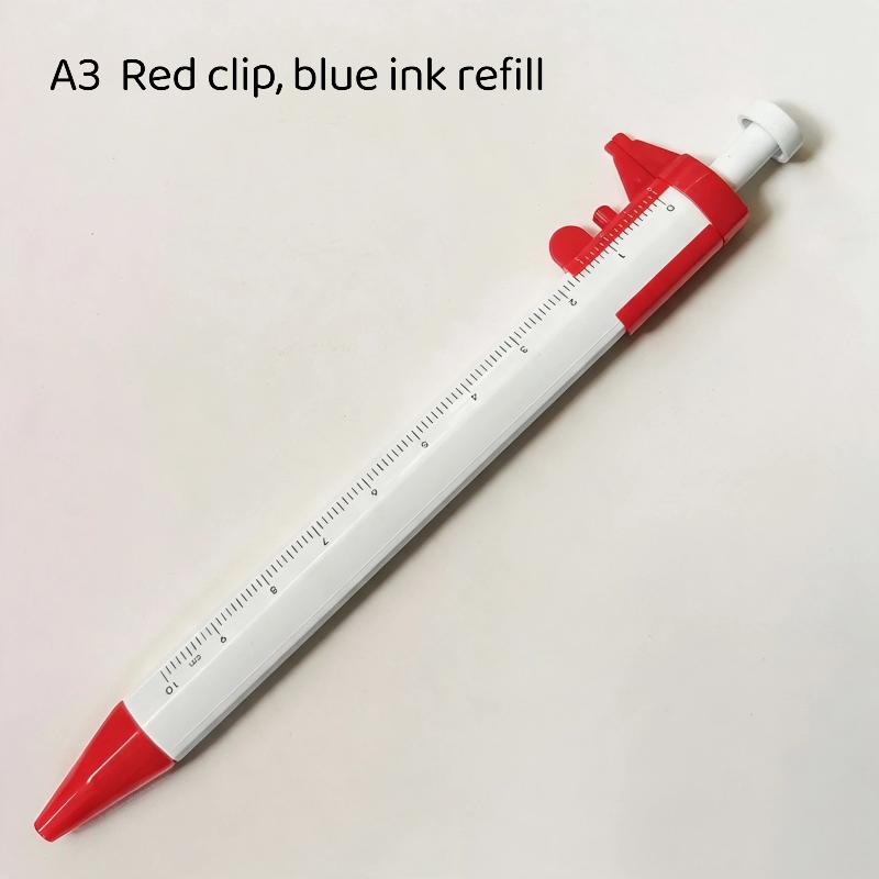 1Pcs Gel Ink Pen Multifunction Caliper Pen Ball‑Point 1.0Mm Ballpoint Pen Vernier Caliper Roller Ball Pen Creativity Stationery