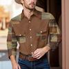 Top Casual de Solapa y Largo hasta el Hombro de Manga Larga para Hombre