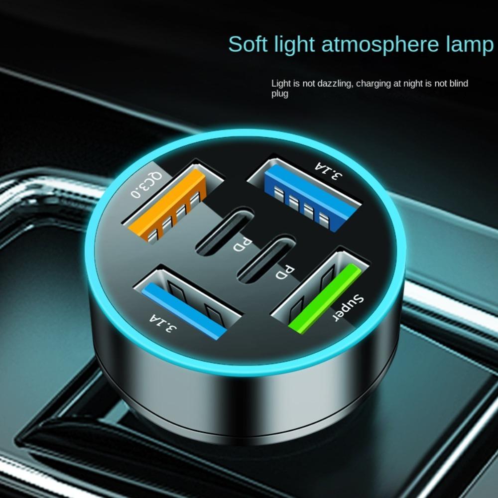 Fast Charging Mobile Phone Car Charger 5 Ports Car Charger Adapter Car Accessories