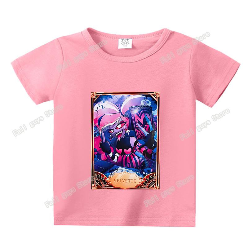 Hazbins Hotel Series Boys Girls TShirt Cute Kids Short Sleeve Tops Cartoon Print Child Clothing Summer Funny Birthday Gifts