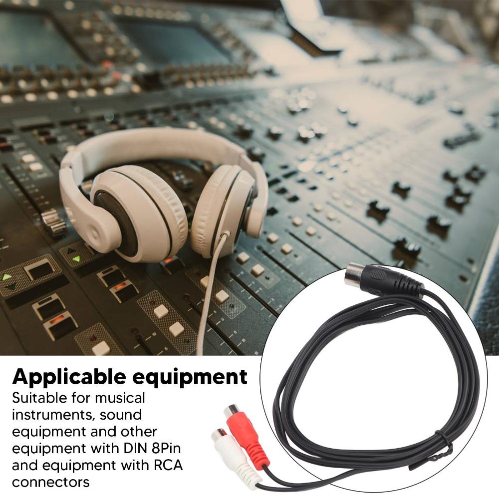 Professional Sound Instrument Cable 1.5m / 4.9ft 8 Pin Male to Female 2RCA  Instrument Connection