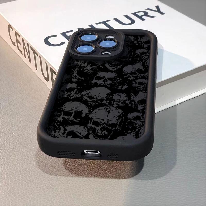 Punk Style Skull Art Print Phone Case for iPhone 17 16 15 14 13 12 11 Series Pro Max Plus