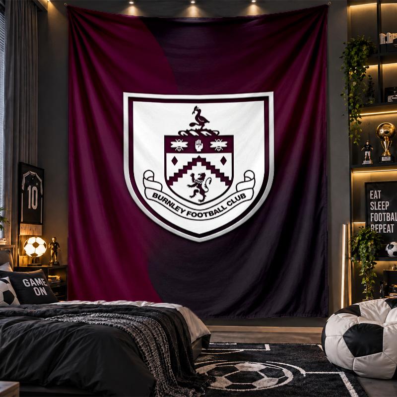 Wall Hanging Tapestry Burnley Football Print Cloth for Living Room Bedroom Home Decor