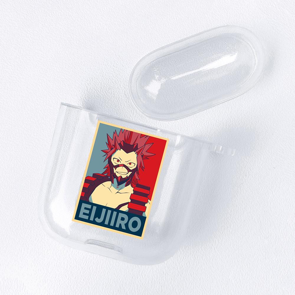 Japan Anime Figures Transparent Airpods Case for Funda Airpods 2/1 Cover Bakugo Bokuto Himiko Mirio Yumeko Deku Soft TPU Cases