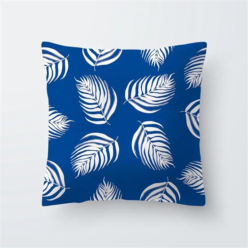 Nordic Geometric Navy Blue Cushion Covers Polyester Modern Deep Blue Pillow Case Livingroom Decorative Sofa Throw Pillows Cover