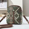 Women Fashion Bohemian Style Printed Phone Bag Ethnic Style Versatile Crossbody Bag PU Leather Luxury Handbag For Ladies