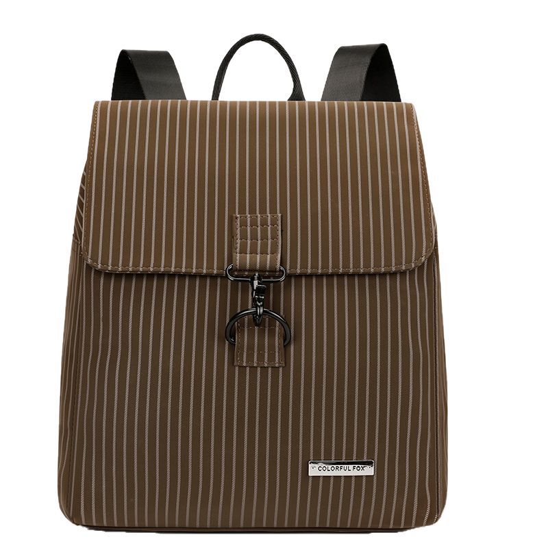 Striped new backpack commuting versatile waterproof backpack