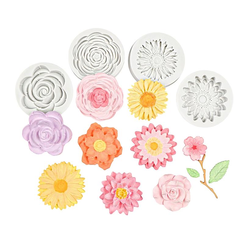 Fondant Cake Silicone Mold Rose Peach Blossom Flower Baking Chocolate Decorative Mould 15-71