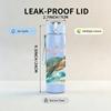 1PC Sea Turtle Heart Love Art Print 750ml Color Plastic Sports Water Bottle Leakproof Flip Straw Lid Suitable for Sports Office Home Use