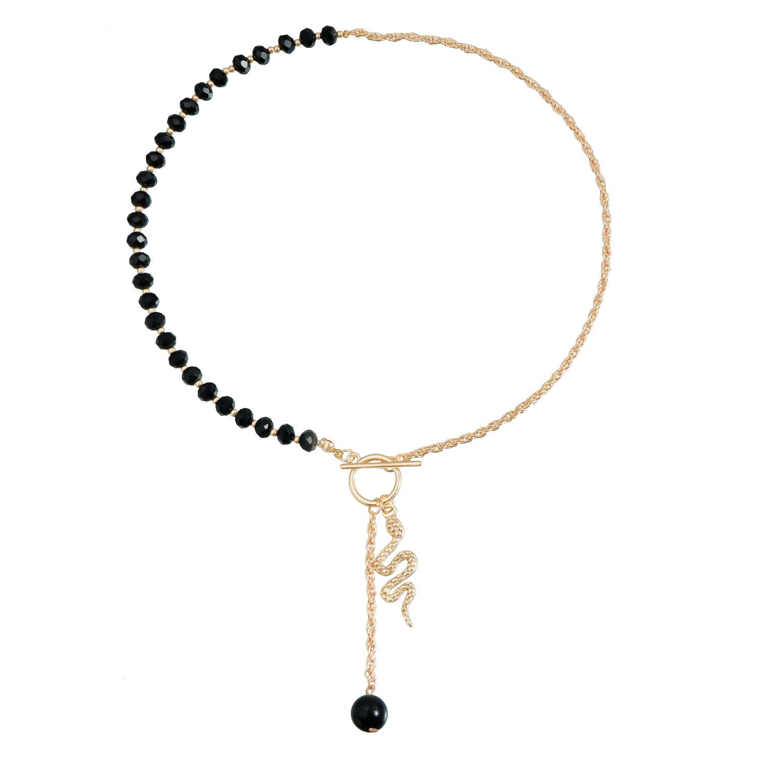 ins retro snake pendant OT buckle collarbone chain personalized trend necklace