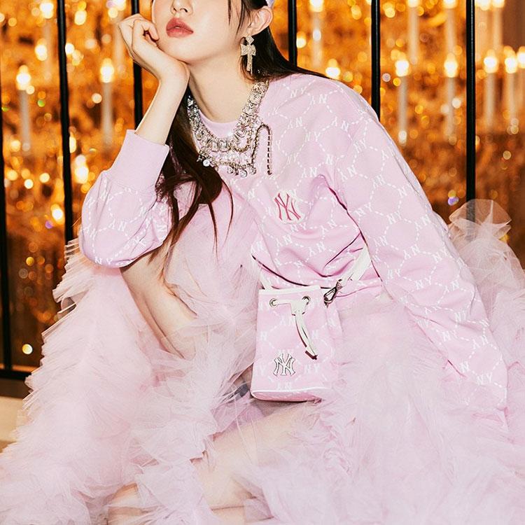 New MLB Base Logo Sweatshirts Unisex Pink 3AMTM0421-50PKS