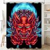 Tuniu Red Oni Japanese Demon Shower Curtain Cool Art Wall Hanging For Bathroom Decor
