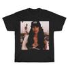 Unisex Retro Aaliyah-Inspired Slim Fit Short-Sleeve Soft Graphic Tee, 90s Hip Hop Menswear Vibe Crewneck Streetwear Top, Rap Music Gift
