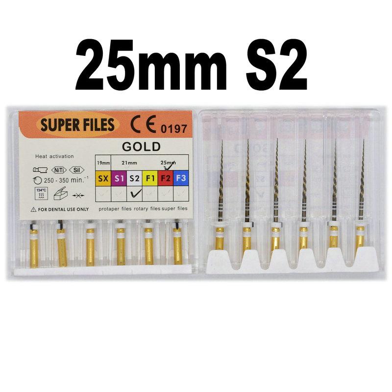 Instrument dentaire Super fichiers fichiers en or moteur universel utiliser des fichiers rotatifs canal radiculaire dondontique doré outil de dentiste NITI