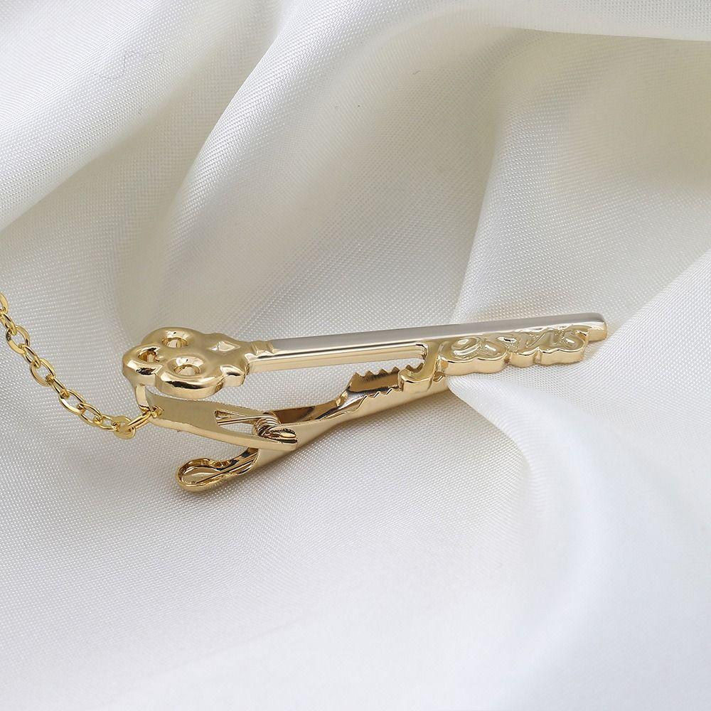 Copper Musical Note Clasp Clip Saxophone Men Necktie Buckle Formal Metal Tie Clips Gift