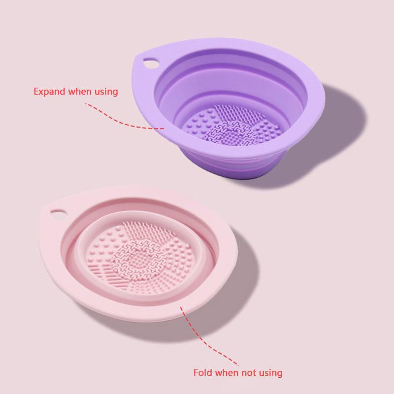 Silikon Faltbare Make-Up Pinsel Reinigung Schüssel Schönheit Blender Waschen Pad Kosmetische Werkzeug Reiniger Matte