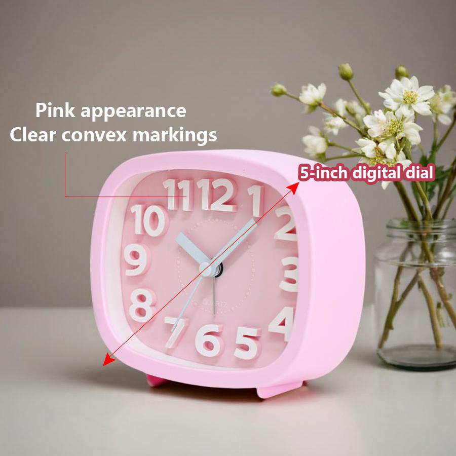 1pc minimalist bedside square quartz alarm clock, creative 3D digital clock face, home decoration, festival gift, battery free