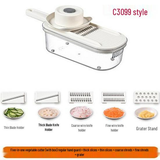 Manual Kitchen Vegetable and Potato Cutter with Drain Basket