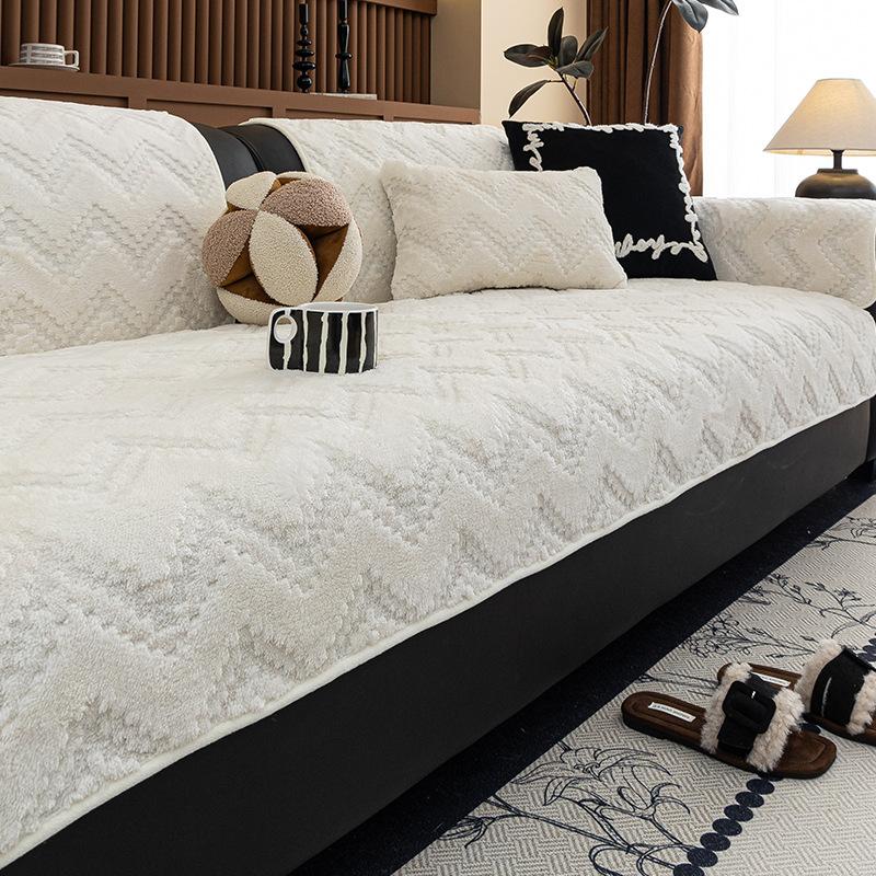Мягкий и уютный хлопковый диван с тиснением в виде волны зимняя утолщенная нескользящая подушка для дивана пушистый ковер в скандинавском стиле 7070cm 1327₽