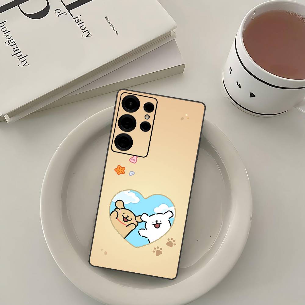 

Lovely Line Dog Maltese Phone Case For Samsung S 24 fe 25 Ultra plus 20 lite 21 30 22 23 24 22 Ultra 5G Fundas Samsung S23 ULTRA 5G